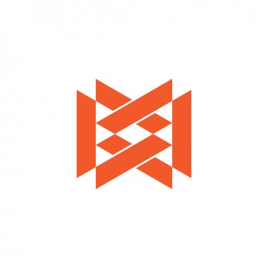 harf MW bağlantılı üçgen geometrik Logo vektör