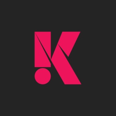 harf İK ile ünlem logosu vektör