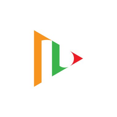 Logo geometrik ok mektup vektör