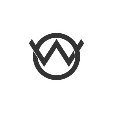 mektup ow bağlı çakışan çizgi Logo vektör