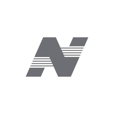 harf n av çizgili geometrik Logo vektör