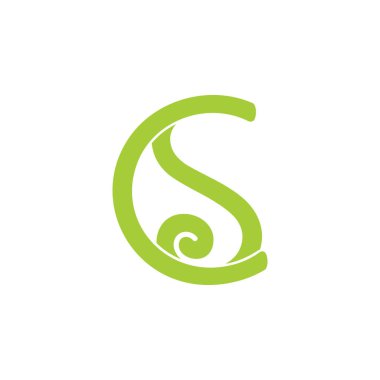 harfler cs basit bağlantılı logo vektör