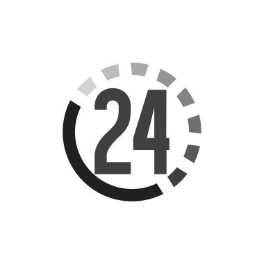 24 saat işlem sembolü vektörü