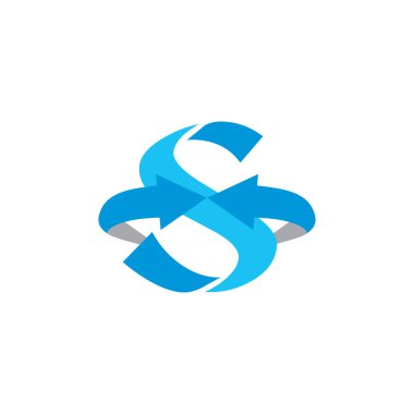 Daire mektup ok 3D Logo vektör