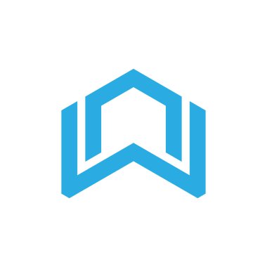 harfler NW basit geometrik çizgi Logo vektör