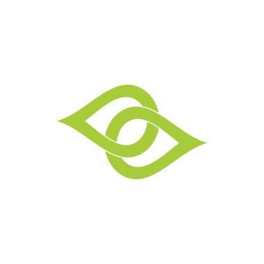 bağlantılı yeşil yaprak benzersiz Logo vektör