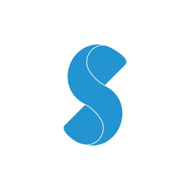 mektup s basit eğrileri Twist 3D Logo vektör