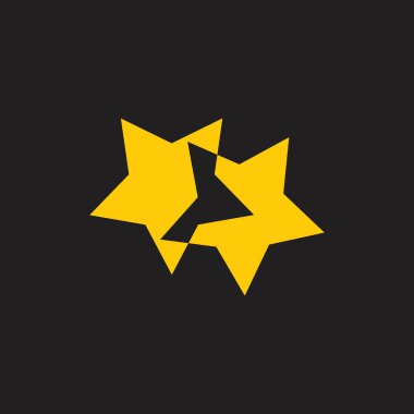 bağlantılı geometrik iki yıldız sembolü logo vektör