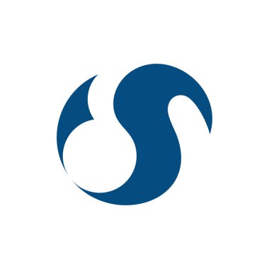 basit eğrileri logo harf vektör