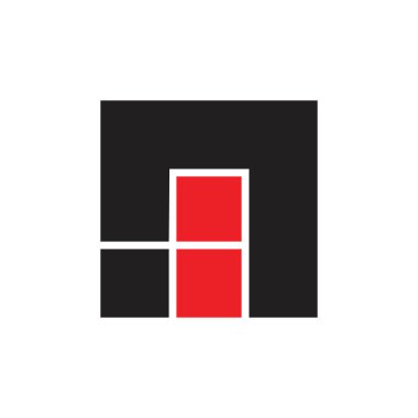 Soyut harfler ni kare geometrik logo