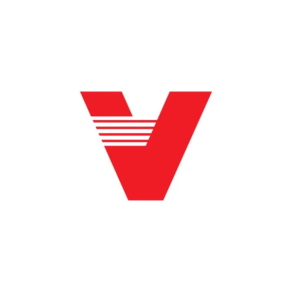 Letter v stripes motion geometric logo vector — Stock Vector