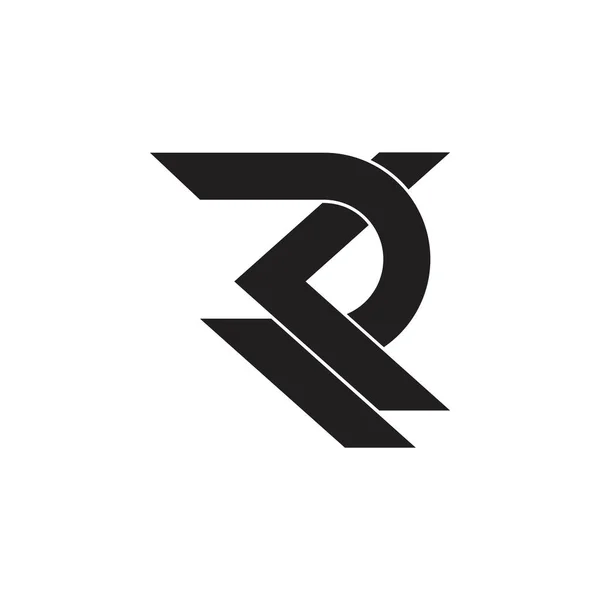 Overlappende geometrisk logovektor med bokstaven rk – stockvektor