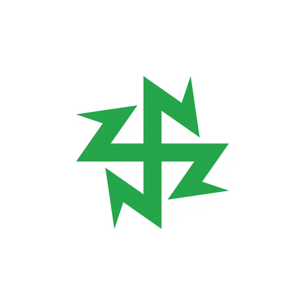 Зелений плюс медичний знак енергії здорового заряду вектор логотипу — стоковий вектор