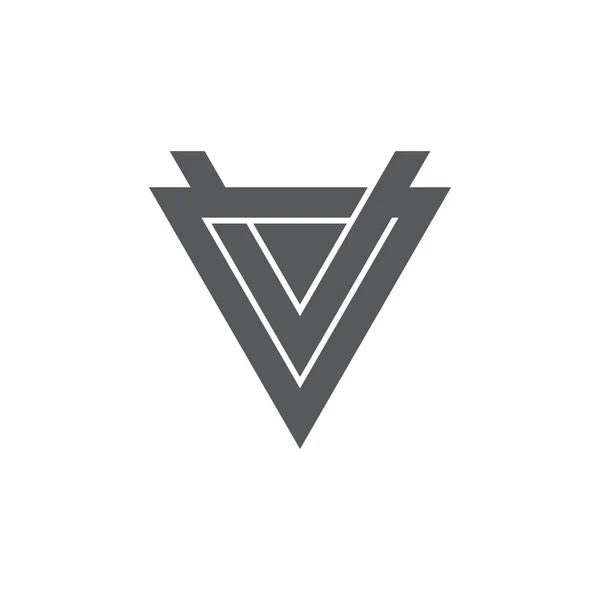Abstracto letra v triángulo ligado flecha geométrica logo vector — Vector de stock