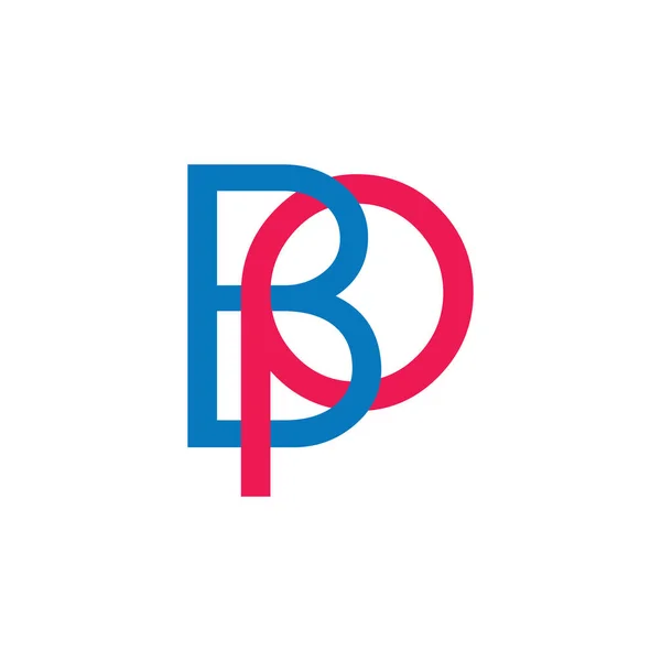 Lettres bp lié ligne colorée logo vecteur — Image vectorielle
