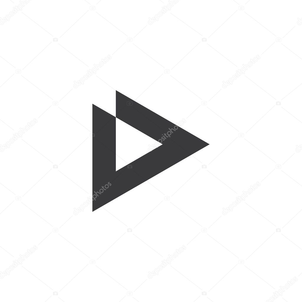 letter d triangle delta logo vector