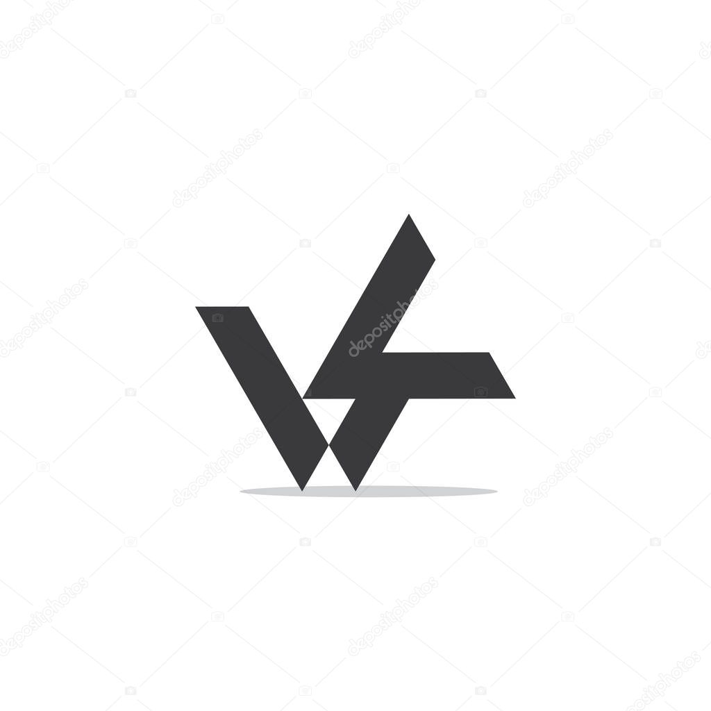Letter wl simple geometric line logo vector