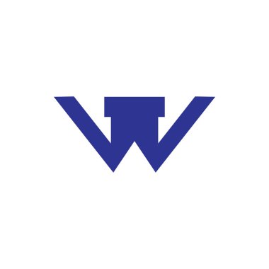 mektup w basit geometrik endüstriyel logo vektör