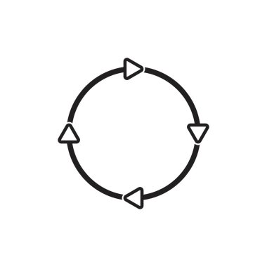 daire döndürme ok ince çizgi sembol vektörü