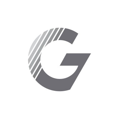 harf g daire siluet ok geometrik logo vektör