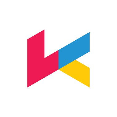 basit geometrik harf wk logo vektör