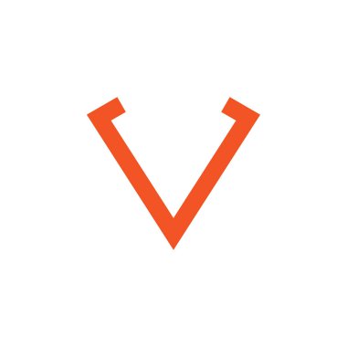 v harfi basit geometrik ok logo vektörü