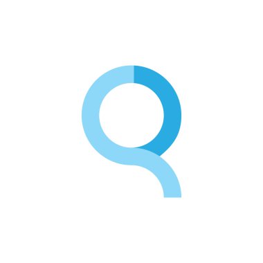 mektup cq basit daire logo vektör