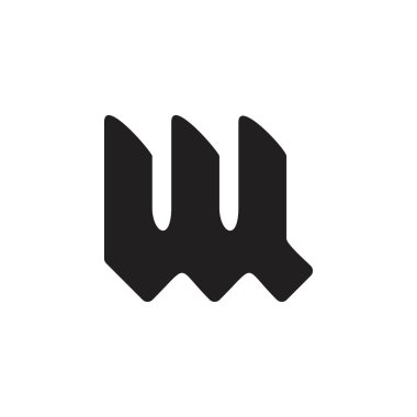 mektup w basit geometrik vintage logo vektör