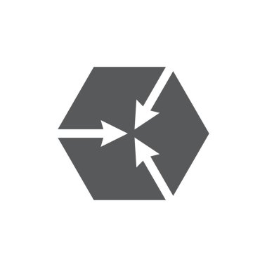 altıgen işaretçi ok merkezi logo vektörü