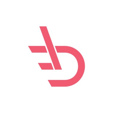 b harfi basit geometrik çizgi logo vektörü