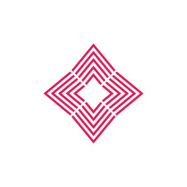 çizgili kare geometrik çizgi sanat logosu vektör