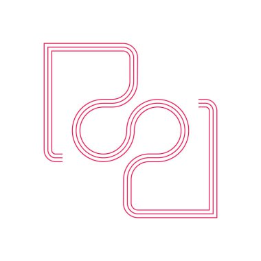 harf rr çizgili çizgi tasarım sembolü vektör