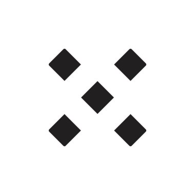mektup x soyut noktalar tasarım logo vektör