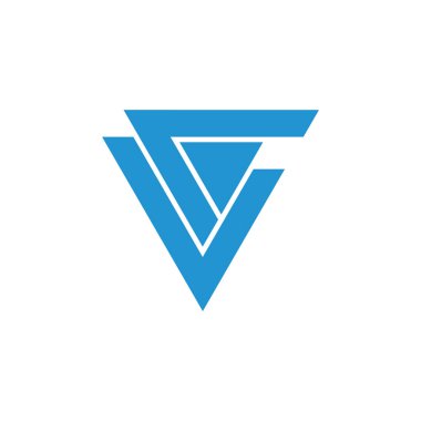 soyut harf v basit üçgen geometrik ok logosu