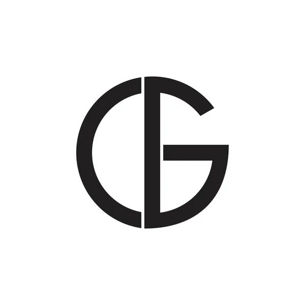 Buchstabe cg einfacher geometrischer Kreis Logo-Vektor — Stockvektor