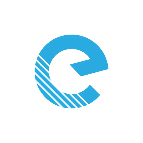 Lettre e cercle silhouette flèche géométrique logo vecteur — Image vectorielle