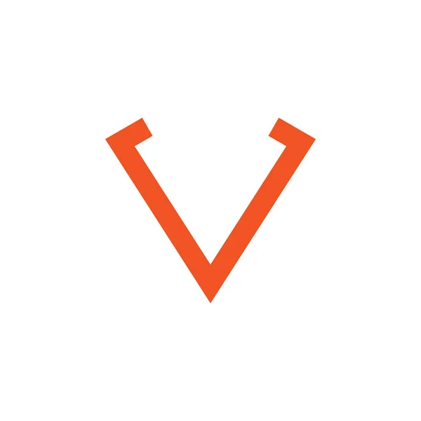 Buchstabe v einfacher geometrischer Pfeil Logo-Vektor — Stockvektor