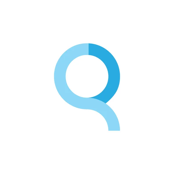 字母 cq 简单圆圈徽标矢量 — 图库矢量图片