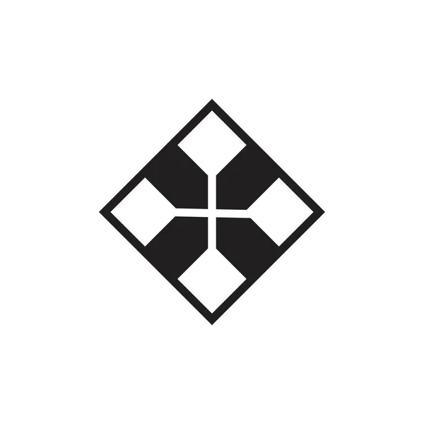 Вектор квадратної стрілки, що вказує на центр логотипу — стоковий вектор