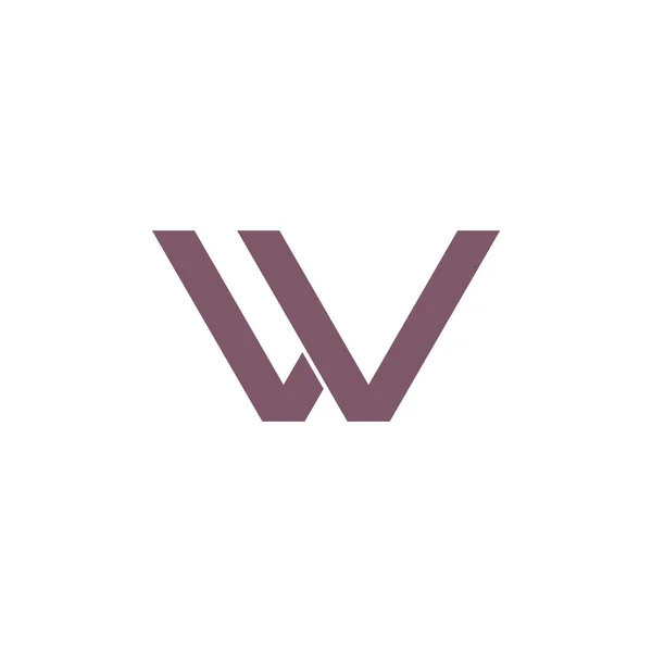 Buchstabe w einfacher geometrischer Logo-Vektor — Stockvektor