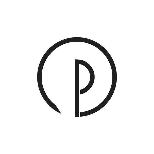 Lettera p loop logo vettoriale — Vettoriale Stock