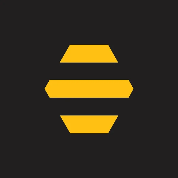 Honigwaben einfache sechseckige Linie Logo-Vektor — Stockvektor