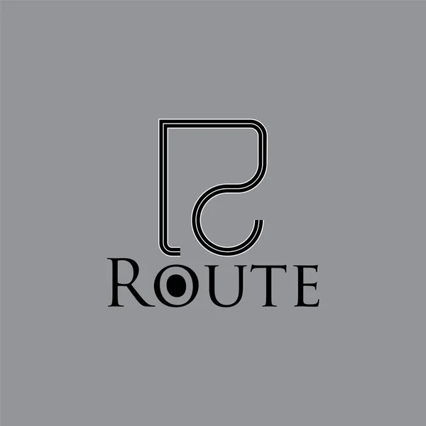 letter r route lines logo vector