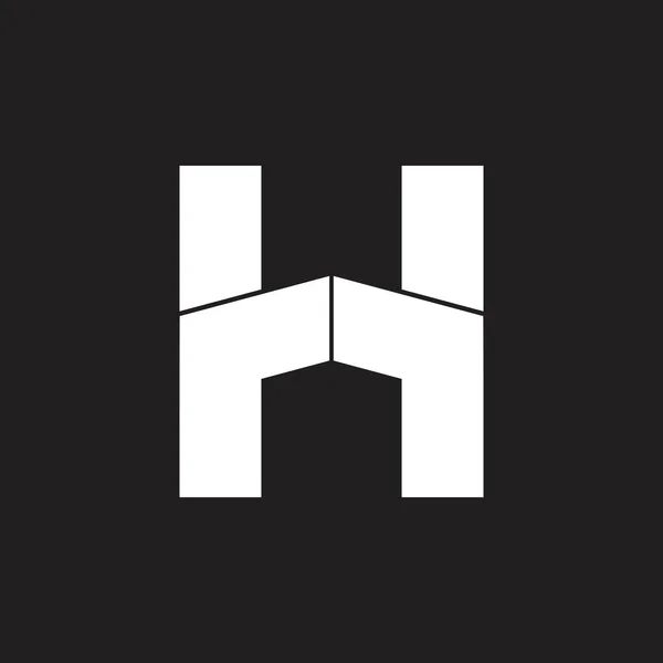 Γράμμα h γεωμετρική οροφή σπίτι λογότυπο διάνυσμα — Διανυσματικό Αρχείο