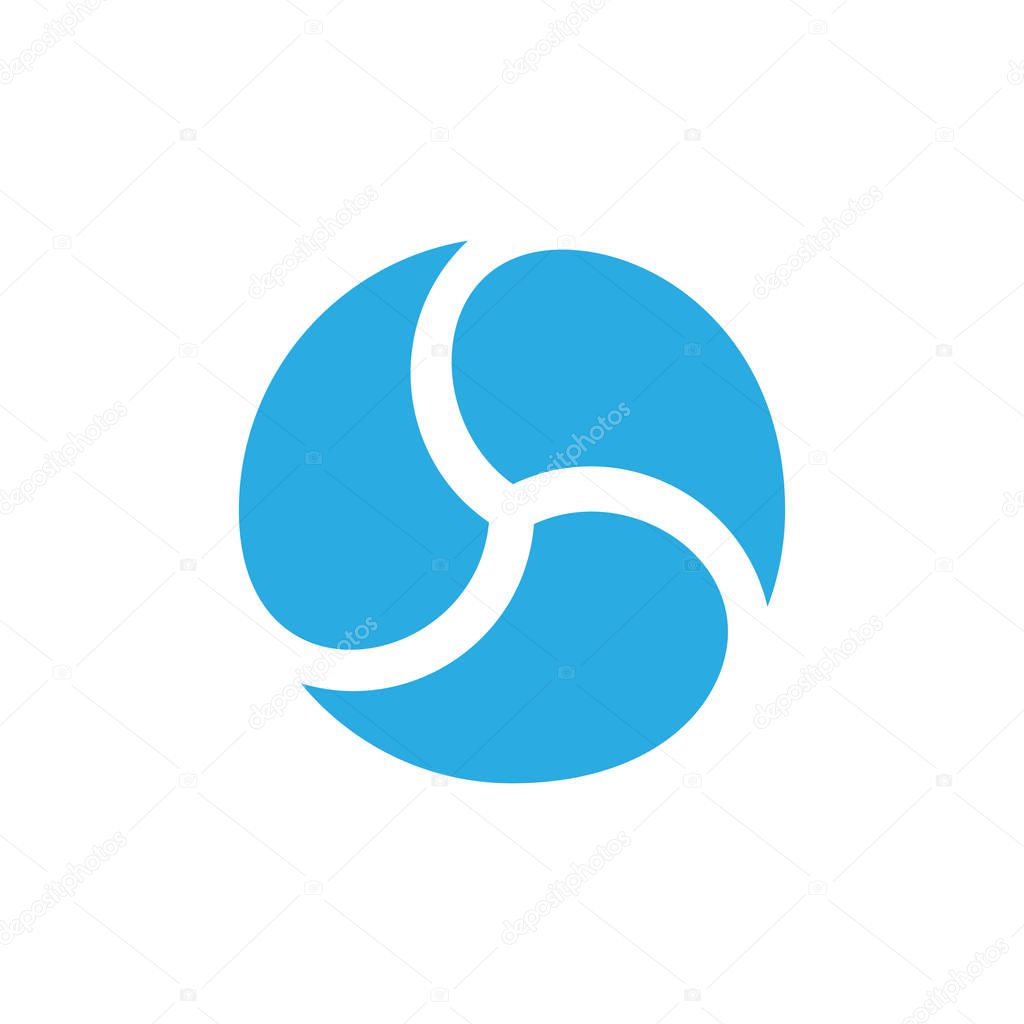 Circle water rotation geometric logo vector