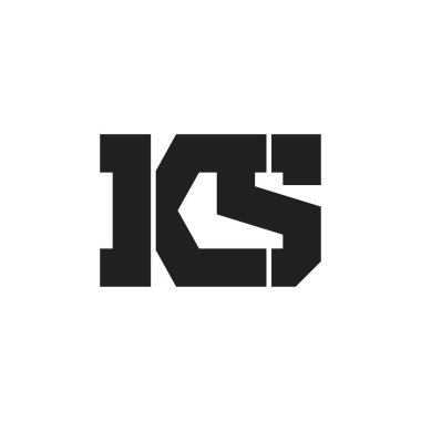 harf ks basit bağlantılı logo vektör
