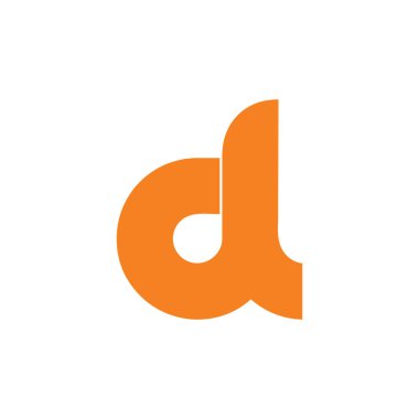 harf d bağlantılı döngü daire geometrik logo vektör
