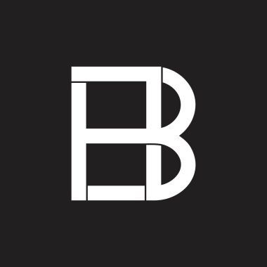 harfler hb basit bağlantılı geometrik soyut bir logo
