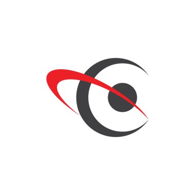 soyut harf c orbital gezegen renkli logo vektör