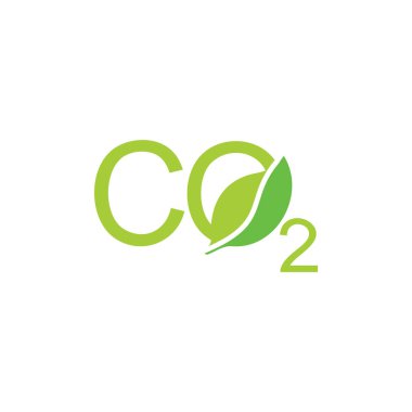 harf CO2 yaprak şekil sembol vektör